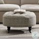 Upendo Pattern Fabric Round Ottoman with Casters