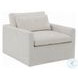 Naveen Ivory Fabric Swivel Chair with Pillow