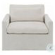 Naveen Ivory Fabric Swivel Chair with Pillow
