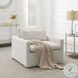 Naveen Ivory Fabric Swivel Chair with Pillow