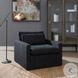 Naveen Dark Gray Fabric Swivel Chair with Pillow