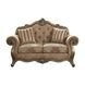 Ragenardus Fabric and Vintage Oak 71" Loveseat with 2 Pillows
