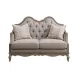 Chelmsford Beige Fabric and Antique Taupe 62" Loveseat with 2 Pillows