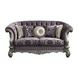 Versailles Brown 76" Loveseat with Pillow and Nailhead Trim