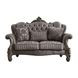 Versailles Antique Platinum 69" Loveseat with Pillows and Nailhead Trim