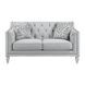 Katia Light Gray 61" Loveseat with Pillow and Nailhead Trim