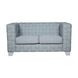 Saree Light Teal Chenille and White 63" Loveseat