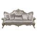 Libertee Beige Fabric and Champagne 85" Sofa with 5 Pillows
