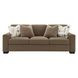Darya Brown Suede Fabric 89" Sofa with 4 Pillows