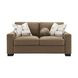 Darya Brown Suede Fabric 69" Loveseat with 3 Pillows