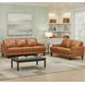 Ada Cognac Brown Leather Living Room Set