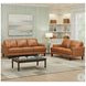 Ada Cognac Brown Leather 57" Loveseat