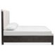 Plum Creek Ravenwood Black and Elite Dove California King Upholstered Storage Panel Bed