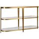 Addison Antique Brass Oval Glass Top Console Table