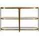 Addison Antique Brass Oval Glass Top Console Table