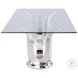 Adelle Clear Glass And Polished Stainless Steel Dining Room Set