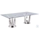 Adelle Clear Glass And Polished Stainless Steel Dining Room Set