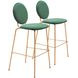 Odessa Green And Gold Bar Stool Set of 2