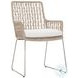 Carmel Hazelnut Outdoor Arm Chair with Seat Pad Set of 2