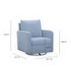 Nancy Chambray Blue Upholstered Swivel Glider Rocker Nursing Chair