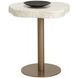 Delmont Cream and White 28" Free Form Concrete Top Outdoor Bistro Table
