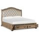 Marisol Fawn and Cream Queen Leather Upholstered Storage Sleigh Bed