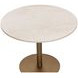 Iska Cream and Antique Brass 40" Round Marble Top Bistro Table