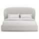 Opal Ivory and Soft Silver Paint King Upholstered Panel Bed