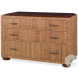 Beachmen Wicker And Mahogany 3 Drawer Chest