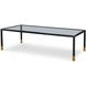 Jennings Black and Gold Rectangular Glass Top Cocktail Table