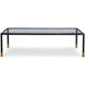 Jennings Black and Gold Rectangular Glass Top Cocktail Table