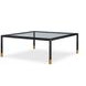 Jennings Black and Gold Square Glass Top Cocktail Table