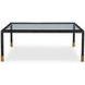 Jennings Black and Gold Square Glass Top Cocktail Table