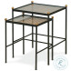 Tom Tom Glass And Rustic Black Nesting Side Tables