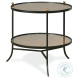 Tom Tom Glass And Rustic Black Round Side Table