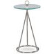 Nina Silver Round Glass Top Accent Table