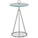 Nina Silver Round Glass Top Accent Table