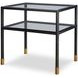 Jennings Black and Gold Rectangular Glass Top Side Table