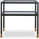 Jennings Black and Gold Rectangular Glass Top Side Table