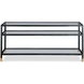 Jennings Black and Gold 68" Glass Top Console Table