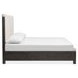 Plum Creek Ravenwood Black and Elite Dove Queen Upholstered Panel Bed