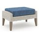 Carezza Dark Blue and Natural Upholstered 5 Piece Conversation Set