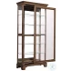 P021768 Brown Sliding Door Curio Cabinet