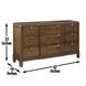 Milan Brown 6 Drawer Dresser and Mirror