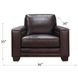 Aldercrest Brown Leather Upholstered Accent Chair with Nailhead Trim