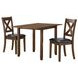 Alexa Espresso and Brown Upholstered 3 Piece Dining Set with Drop Leaf Table