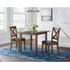 Alexa Espresso and Brown Upholstered 3 Piece Dining Set with Drop Leaf Table