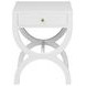 Alexis Matte White Lacquer Rectangular 1 Drawer Side Table