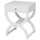 Alexis Matte White Lacquer Rectangular 1 Drawer Side Table