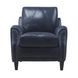Ashton Midnight Blue Top Grain Leather Living Room Chair with Nailhead Trim